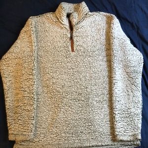 FLUFFY Men's Orvis Quarter Zip Grey MEDIUM